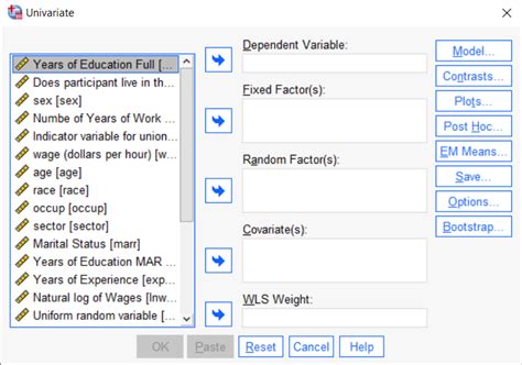 contributing element or variable figgerits|SPSS GLM: Choosing Fixed Factors and Covariates.